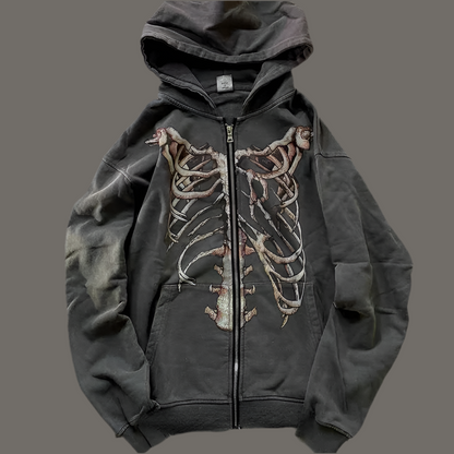 Skeleton Zipper Sweatshirt