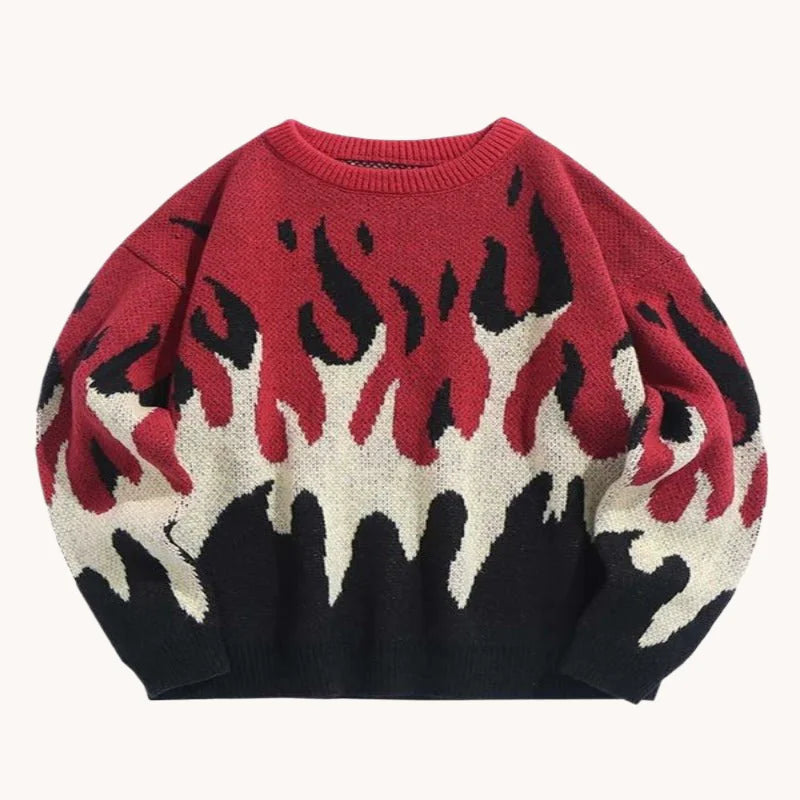 Unisex Flame Graphic Sweater