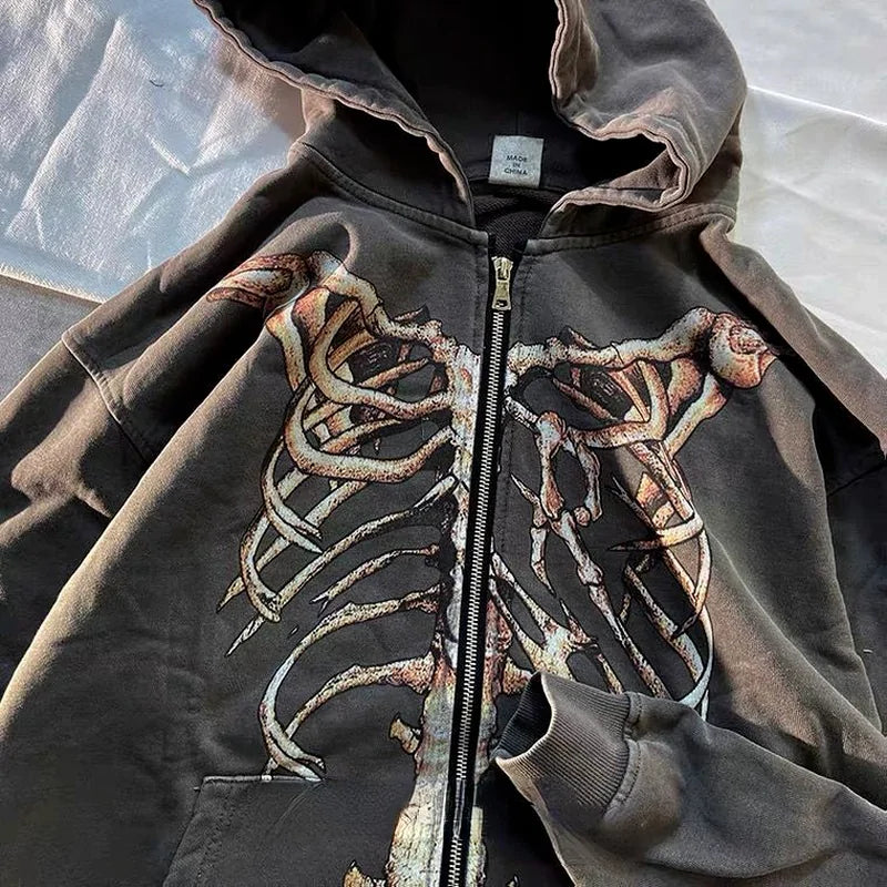 Skeleton Zipper Sweatshirt